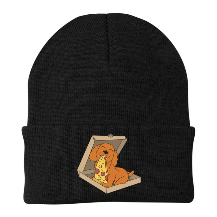 Cocker Spaniel Eating Pizza Funny Dog lover Knit Cap Winter Beanie