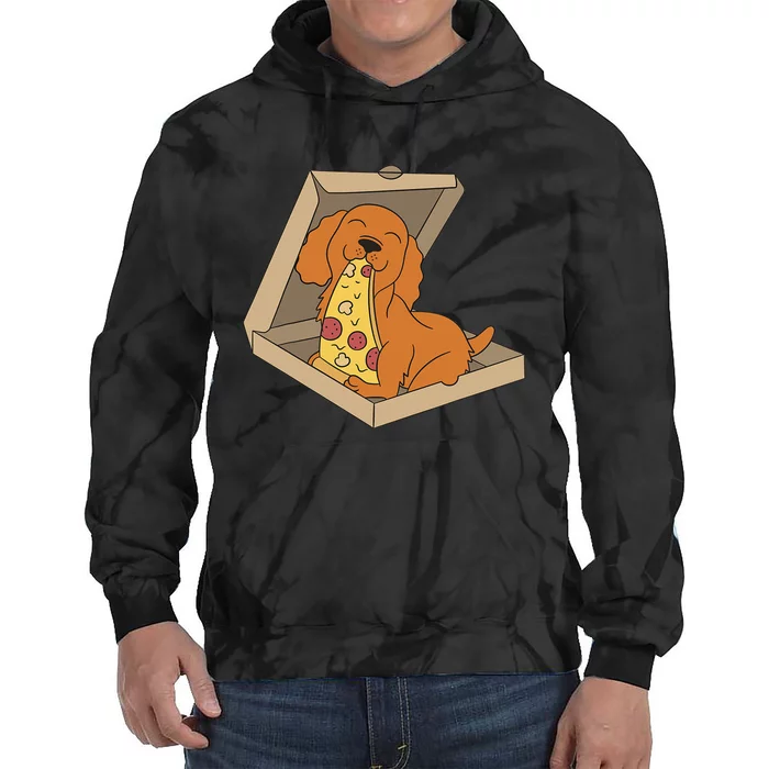 Cocker Spaniel Eating Pizza Funny Dog lover Tie Dye Hoodie