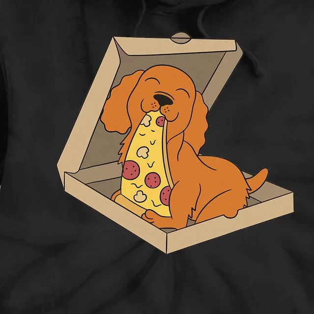 Cocker Spaniel Eating Pizza Funny Dog lover Tie Dye Hoodie