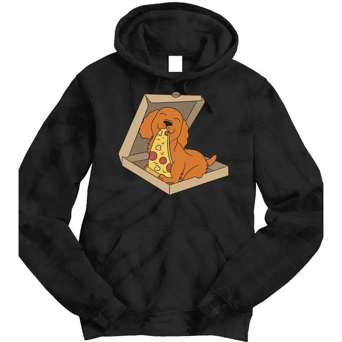 Cocker Spaniel Eating Pizza Funny Dog lover Tie Dye Hoodie