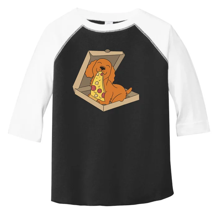 Cocker Spaniel Eating Pizza Funny Dog lover Toddler Fine Jersey T-Shirt