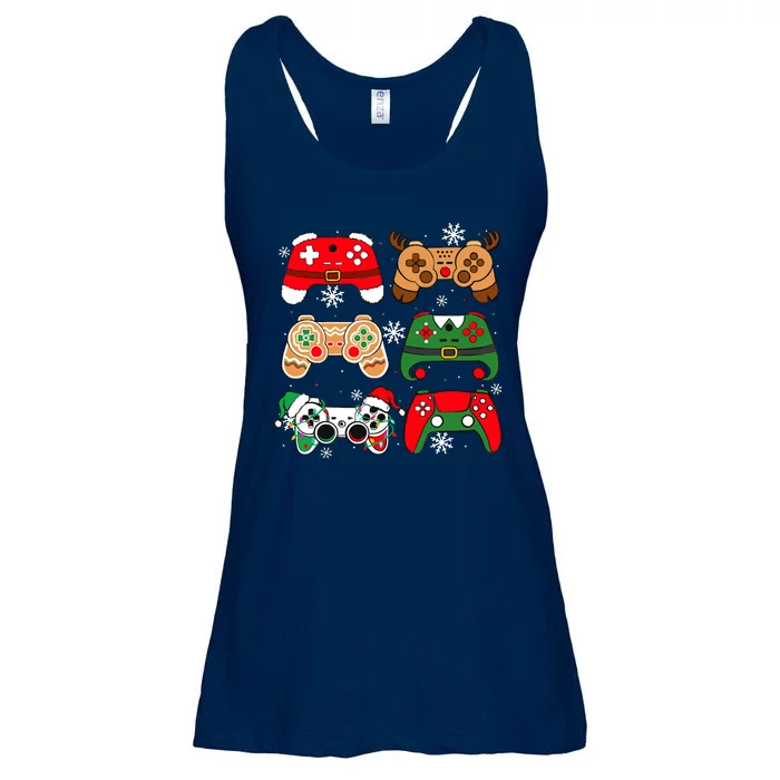 Christmas Santa Elf Gaming Controllers Gamer Xmas Ladies Essential Flowy Tank