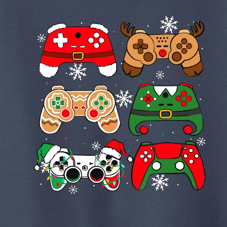 Christmas Santa Elf Gaming Controllers Gamer Xmas Toddler T-Shirt