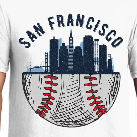 Cool San Francisco CA Skyline Baseball Fan City Downtown Pajama Set