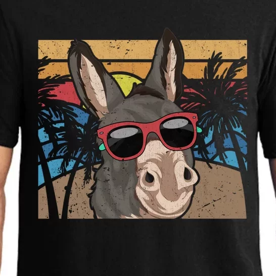 Cool Sunglasses Farm Animal Tropical Retro Donkey Gift Pajama Set