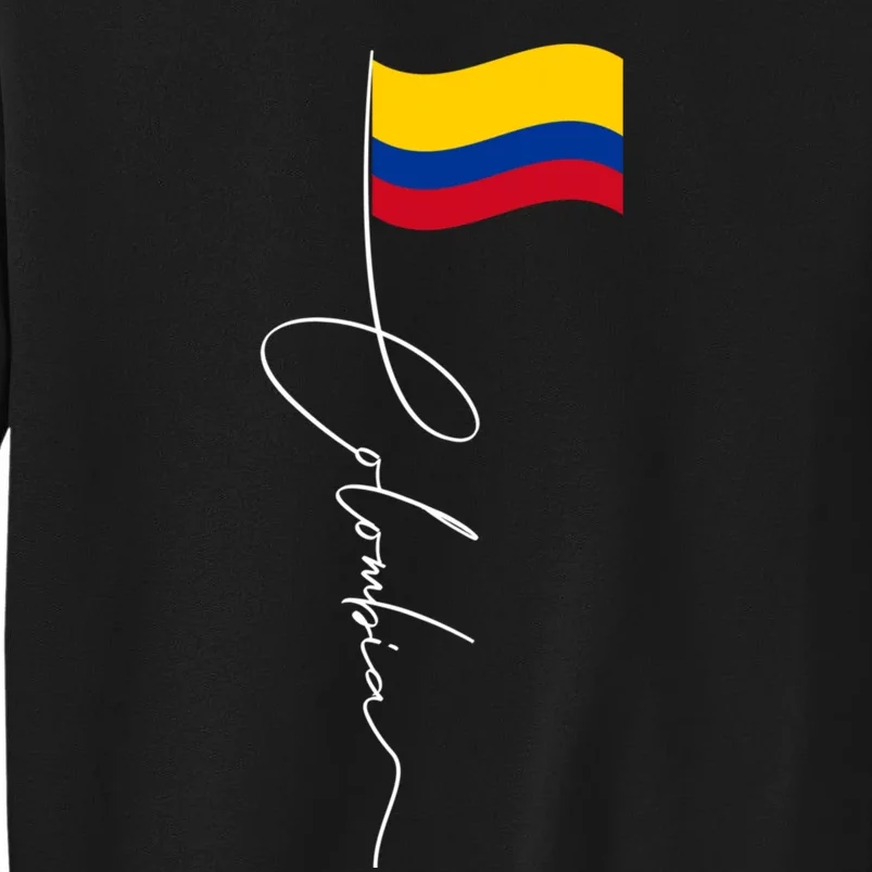 Colombia Signature Flag Pole Patriotic Colombian Flag Tall Sweatshirt