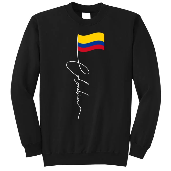 Colombia Signature Flag Pole Patriotic Colombian Flag Tall Sweatshirt