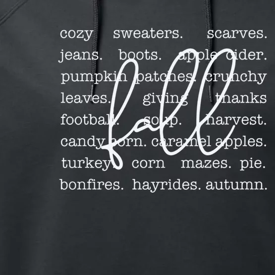 Cozy Season Fall Autumn Thanksgiving Tis The Season Performance Fleece Hoodie