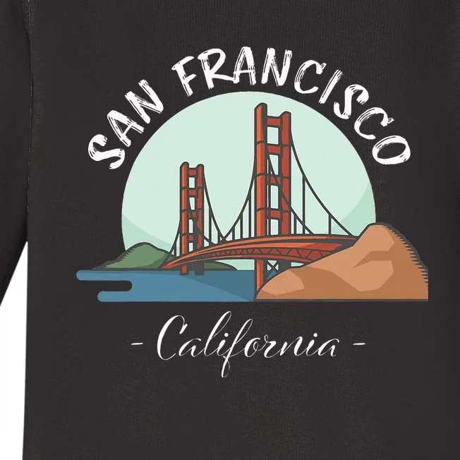 California San Francisco Gift Golden Gate Bridge Souvenir Baby Long Sleeve Bodysuit