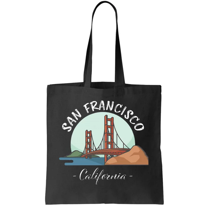 California San Francisco Gift Golden Gate Bridge Souvenir Tote Bag