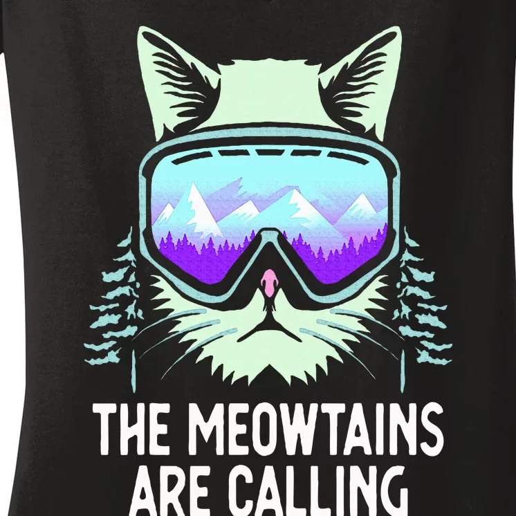 Cool Snowboard For  Ski Lover Mountain Skier Women's V-Neck T-Shirt