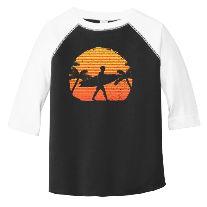 Cool Surfer For Wo Sunset Beach Surfing Retro Surf Toddler Fine Jersey T-Shirt