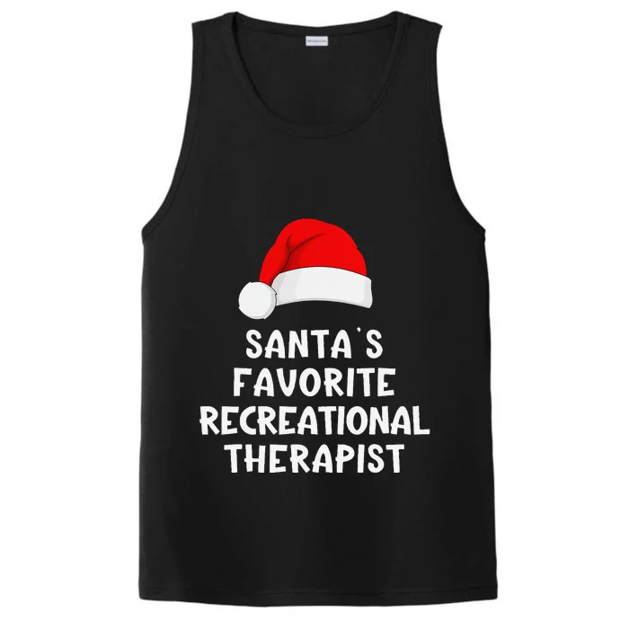 Christmas SantaS Favorite Recreational Therapist Funny Xmas Performance Tank