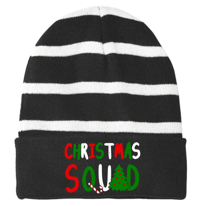 Christmas Squad Family Matching Striped Beanie with Solid Band