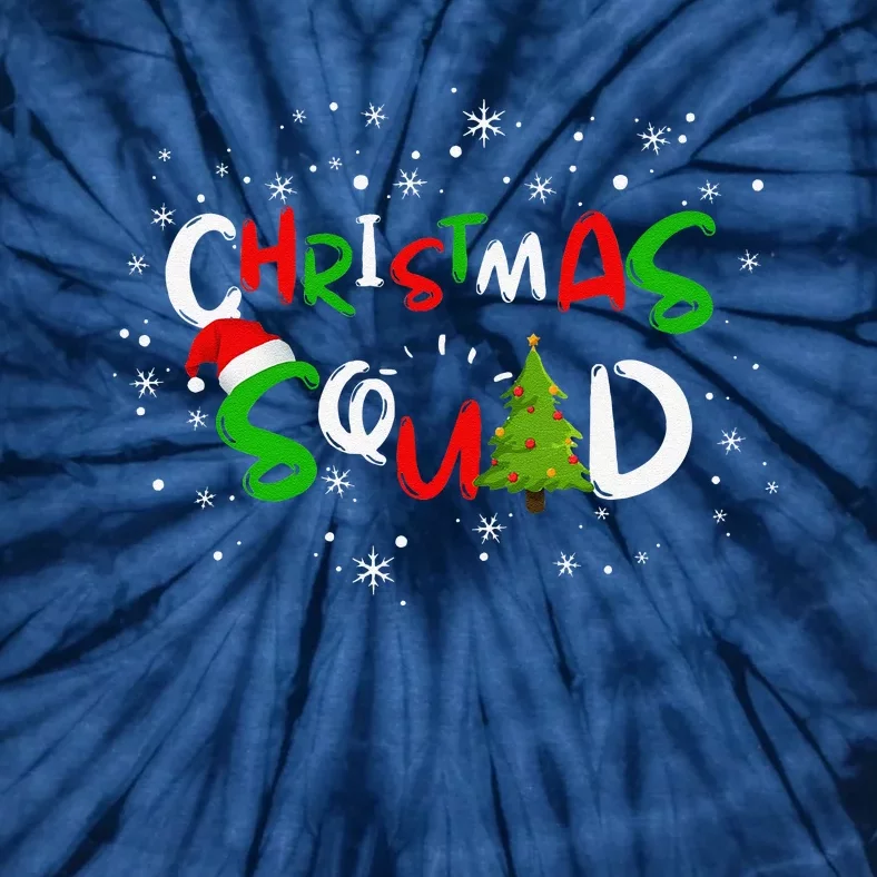 Christmas Squad Family Group Matching Funny Santa Elf Gift Tie-Dye T-Shirt