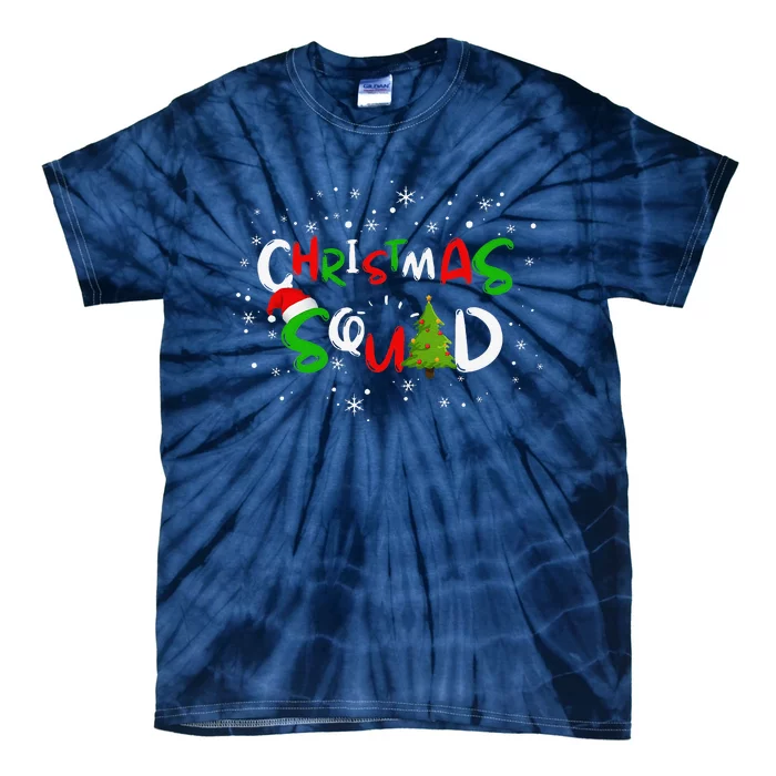 Christmas Squad Family Group Matching Funny Santa Elf Gift Tie-Dye T-Shirt