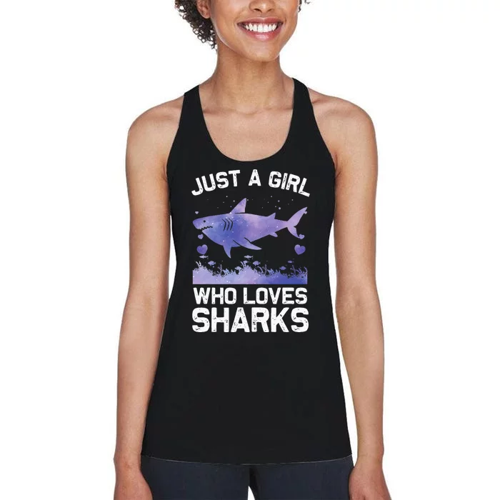 Cool Shark For Women Kids Shark Whale Shark Lover Women's Racerback Tank