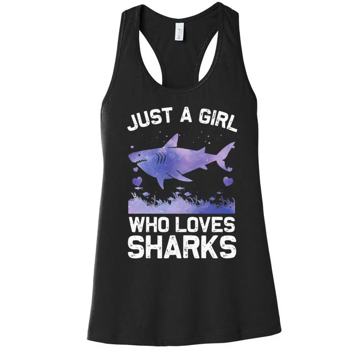 Cool Shark For Women Kids Shark Whale Shark Lover Women's Racerback Tank