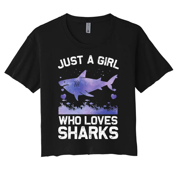 Cool Shark For Women Kids Shark Whale Shark Lover Women's Crop Top Tee