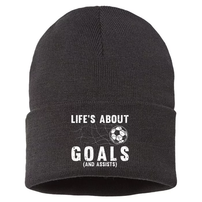 Cool Soccer For Men Women Soccer Lovers Player Football Goal Sustainable Knit Beanie