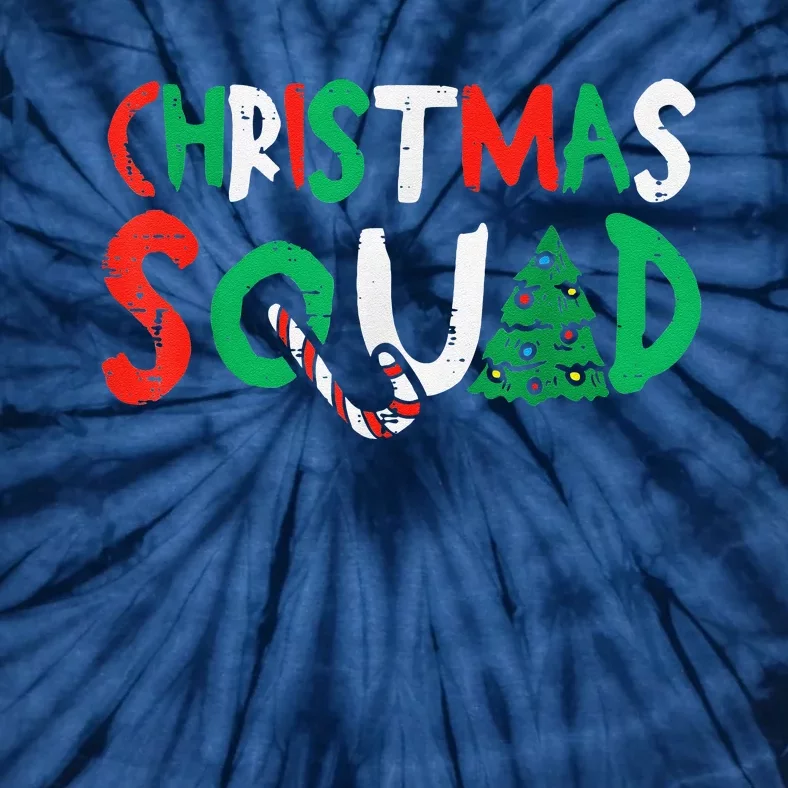 Christmas Squad Family Group Matching Funny Santa Elf Tie-Dye T-Shirt