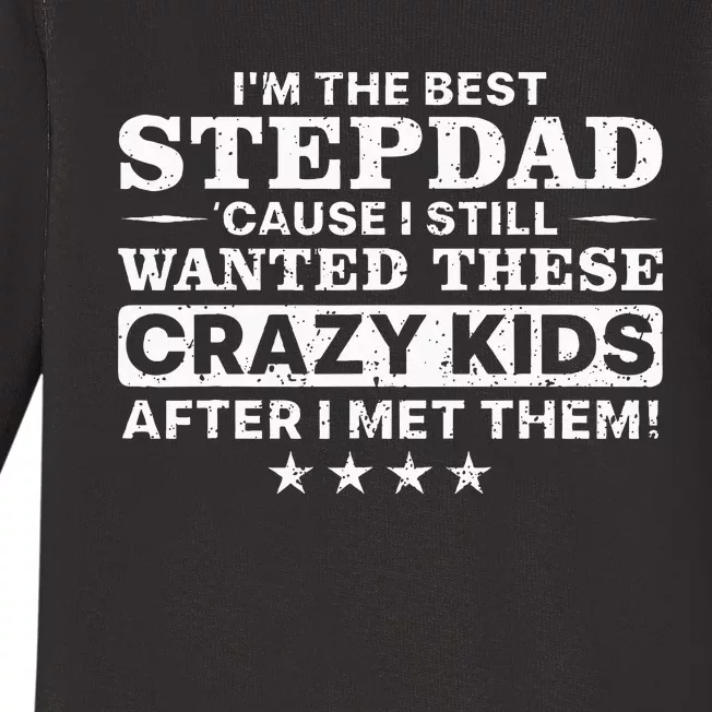 Cool Stepdad For Men Father Step Dad Parenthood Stepfather Baby Long Sleeve Bodysuit