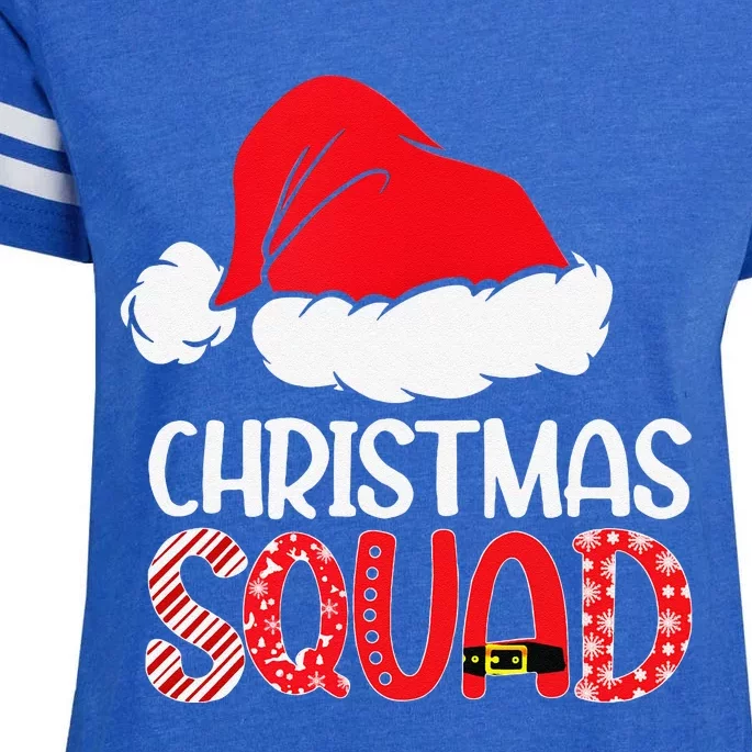 Christmas Squad Family Group Matching Santa Hat Xmas Enza Ladies Jersey Football T-Shirt