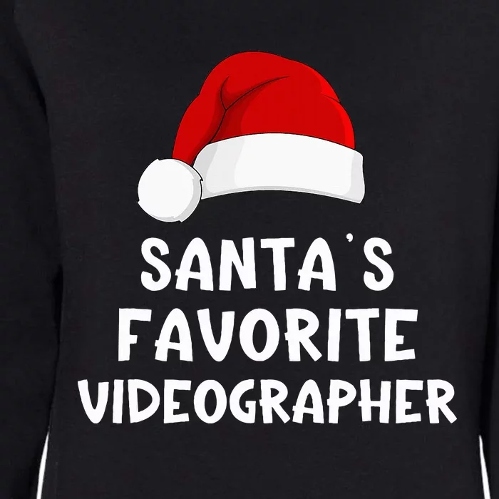 Christmas Santa's Favorite Videographer Funny Xmas Pajama Womens California Wash Sweatshirt