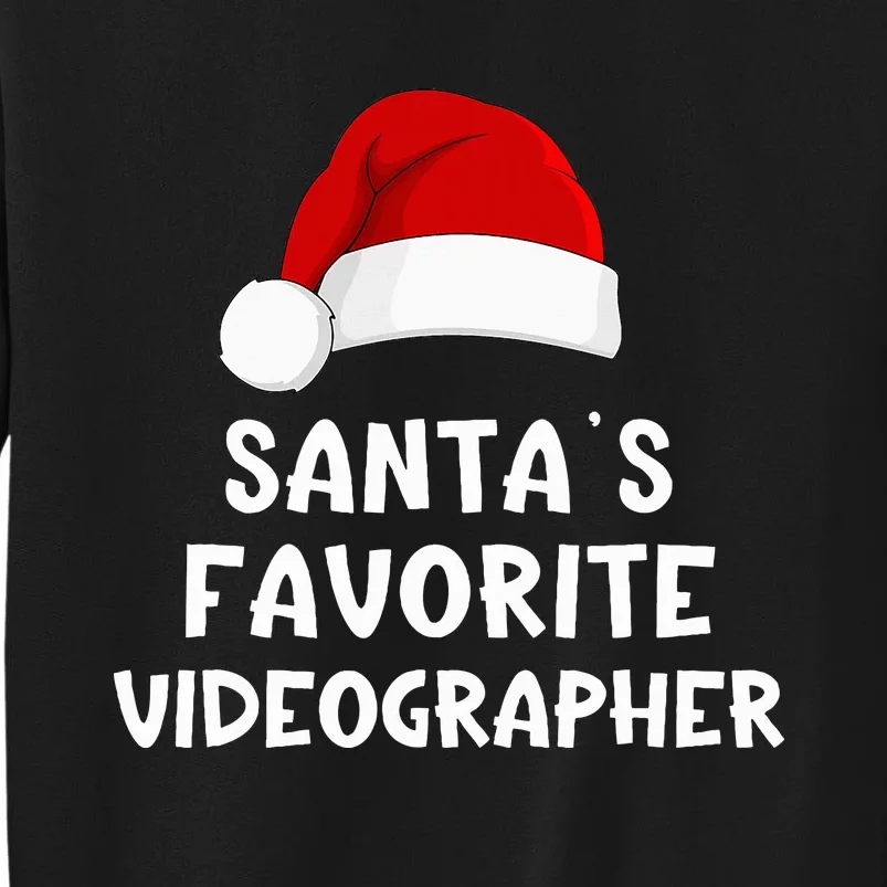 Christmas Santa's Favorite Videographer Funny Xmas Pajama Tall Sweatshirt