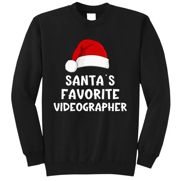 Christmas Santa's Favorite Videographer Funny Xmas Pajama Tall Sweatshirt