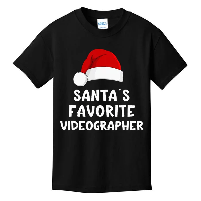 Christmas Santa's Favorite Videographer Funny Xmas Pajama Kids T-Shirt