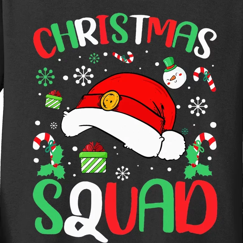 Christmas Squad Family Group Matching Christmas Pajama Party Kids Long Sleeve Shirt