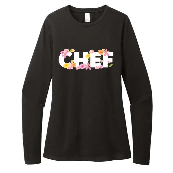 Chef Spring Floral Womens CVC Long Sleeve Shirt