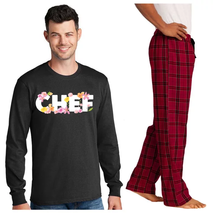 Chef Spring Floral Long Sleeve Pajama Set