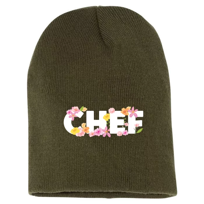 Chef Spring Floral Short Acrylic Beanie