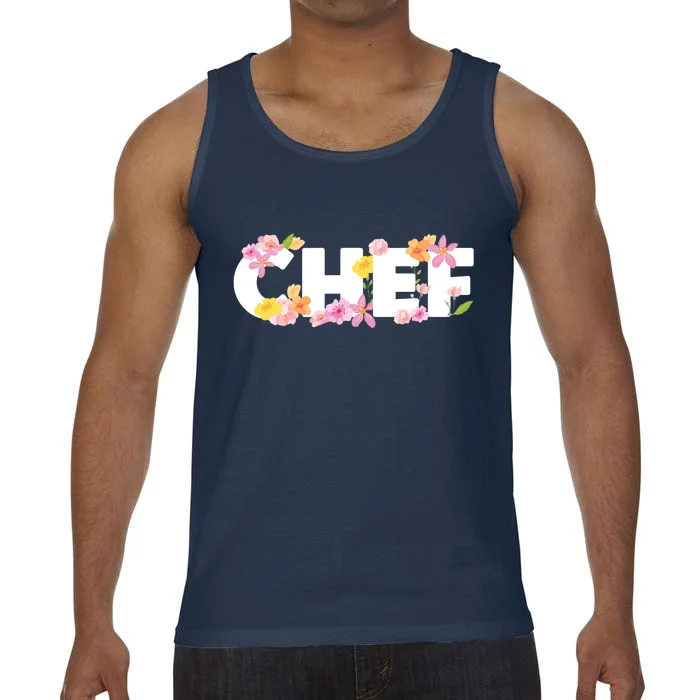 Chef Spring Floral Comfort Colors® Tank Top