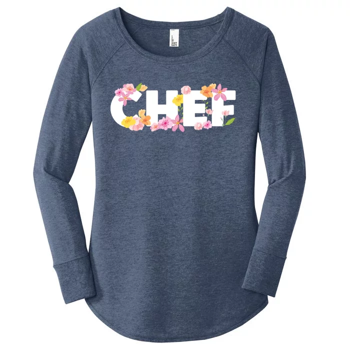 Chef Spring Floral Women's Perfect Tri Tunic Long Sleeve Shirt