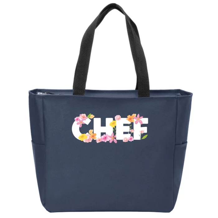 Chef Spring Floral Zip Tote Bag