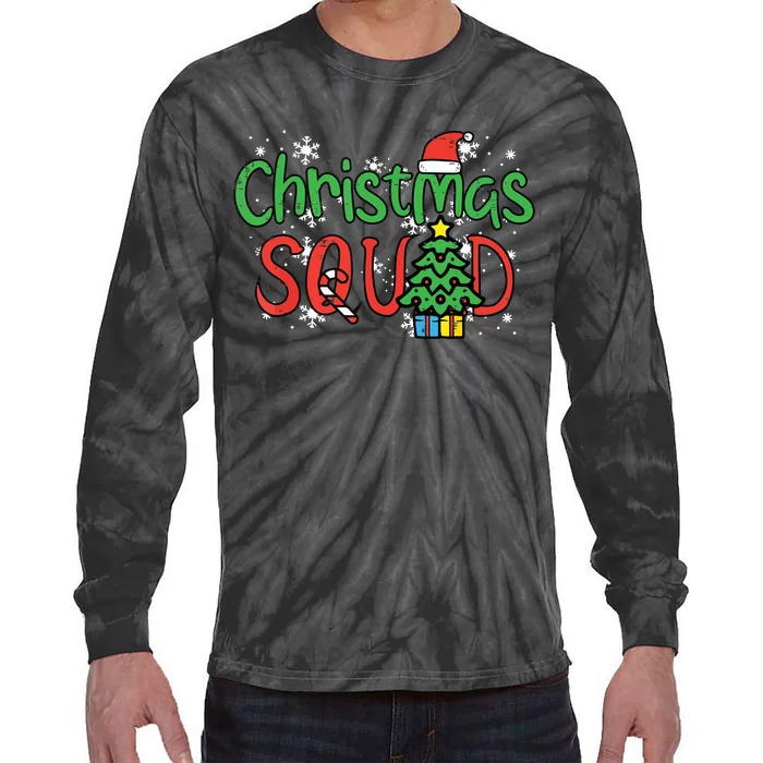 Christmas Squad Family Xmas Crew Tie-Dye Long Sleeve Shirt