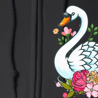 Cool Swan For   Swans Floral Waterfowl Bird Flower Full Zip Hoodie