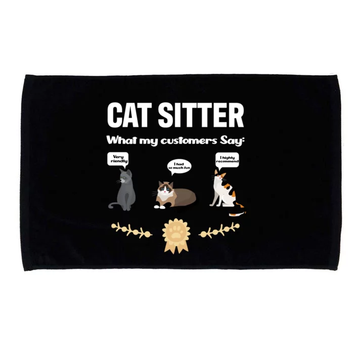 Cat Sitter Funny Cat Breeds What My Customers Say About Me Gift Microfiber Hand Towel