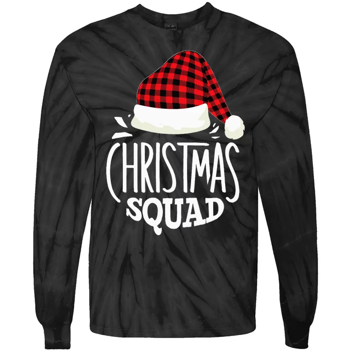 Christmas Squad Family Group Matching Christmas Pajama Party Tie-Dye Long Sleeve Shirt