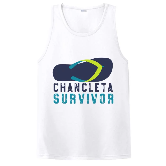 Chancleta Survivor Funny Flip Flop Gift Performance Tank