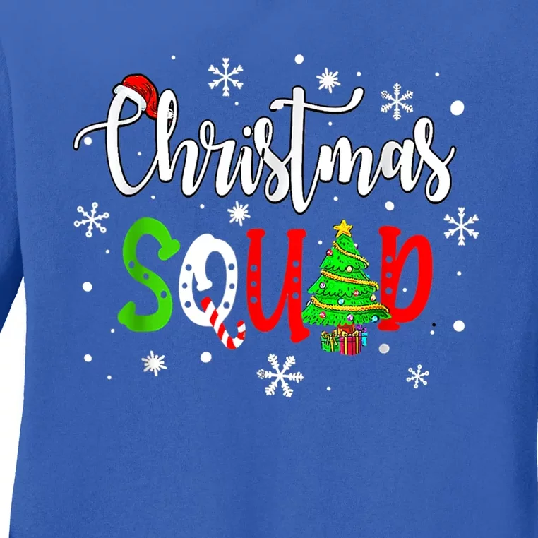 Christmas Squad Funny Family Xmas Tree Pajama Funny Gift Ladies Long Sleeve Shirt