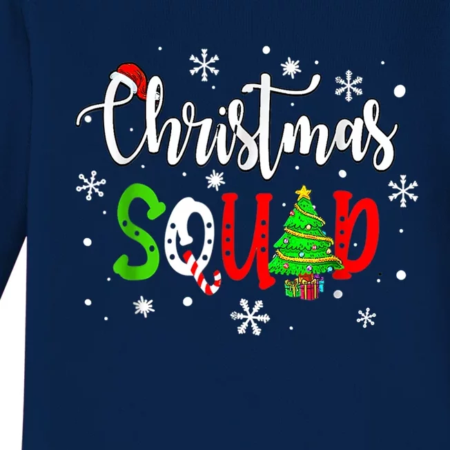 Christmas Squad Funny Family Xmas Tree Pajama Funny Gift Baby Long Sleeve Bodysuit