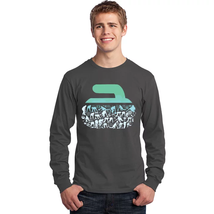 Curling Ston For Curler Curling Player Boy Curling Long Sleeve Shirt