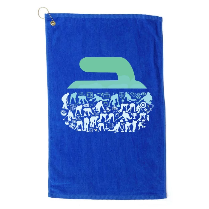 Curling Ston For Curler Curling Player Boy Curling Platinum Collection Golf Towel