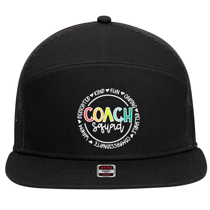 Coach Squad Funny Matching Team Group Coach 7 Panel Mesh Trucker Snapback Hat