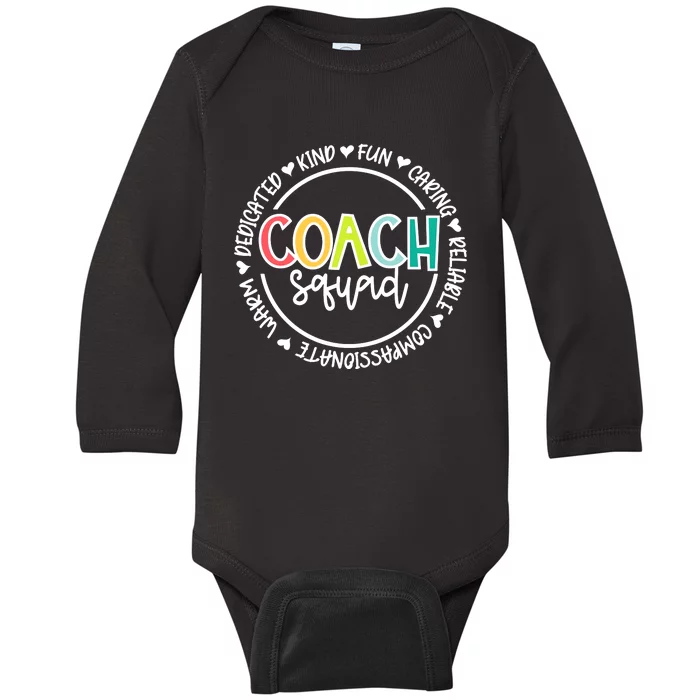 Coach Squad Funny Matching Team Group Coach Baby Long Sleeve Bodysuit