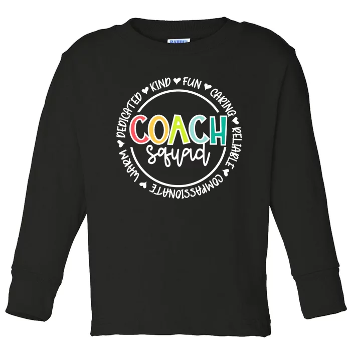 Coach Squad Funny Matching Team Group Coach Toddler Long Sleeve Shirt